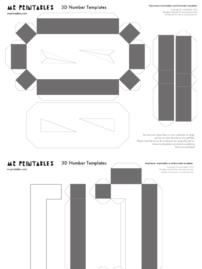 MR Printables 3d Number Templates PDF | PDF