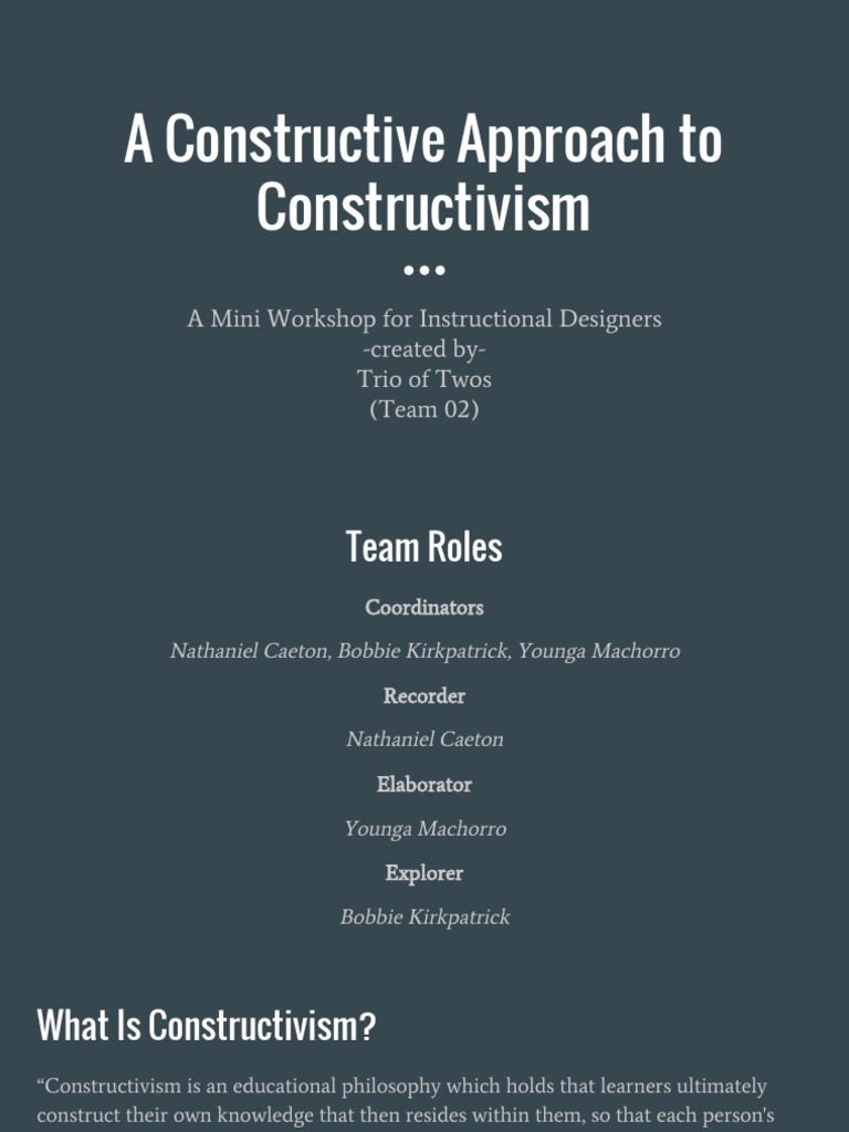 Constructivism for Instructional Designers | PDF | Constructivism ...