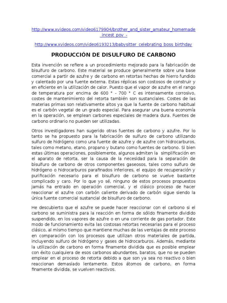 PRODUCCIÓN DE DISULFURO DE CARBONO.docx | Catalysis | Sulfur