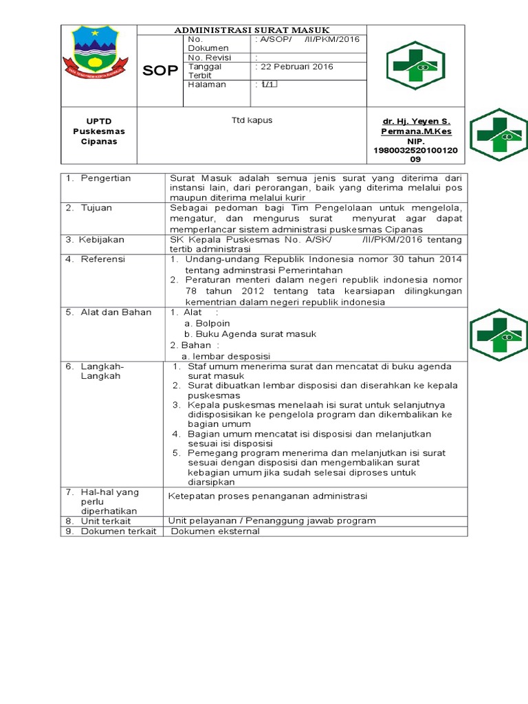 Contoh Surat Masuk Keluar