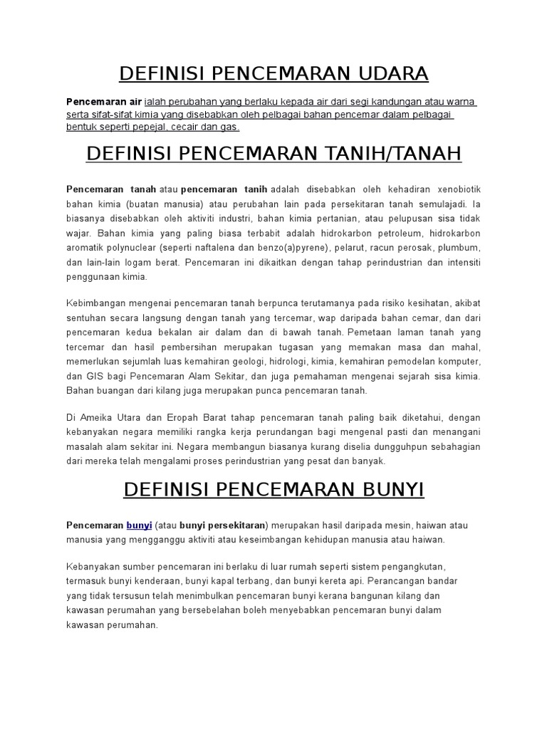 Definisi Pencemaran Air Pdf