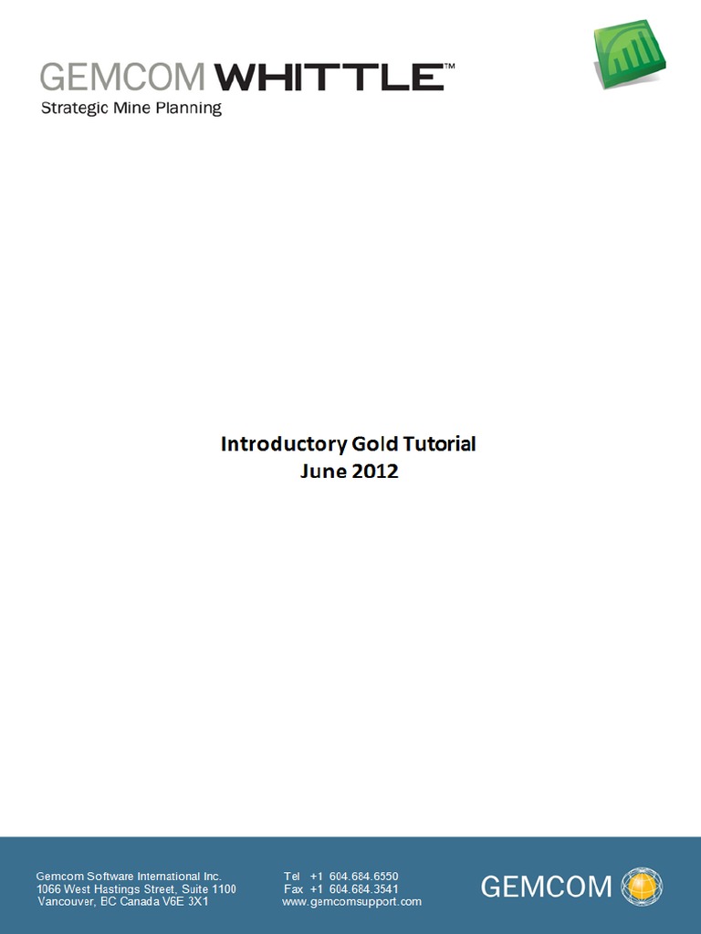 Whittle Introductory Gold Tutorial | PDF | Function (Mathematics ...