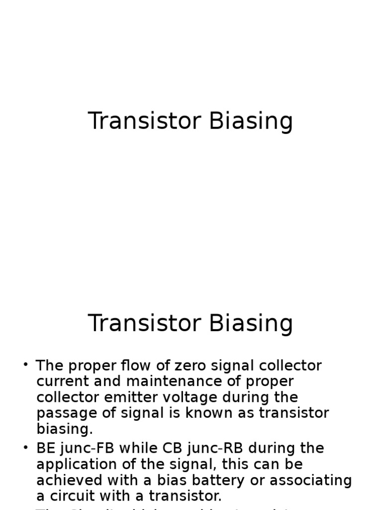 Transistor Biasing PDF