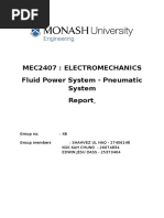 Mec2407: Electromechanics Fluid Power System - Pneumatic System