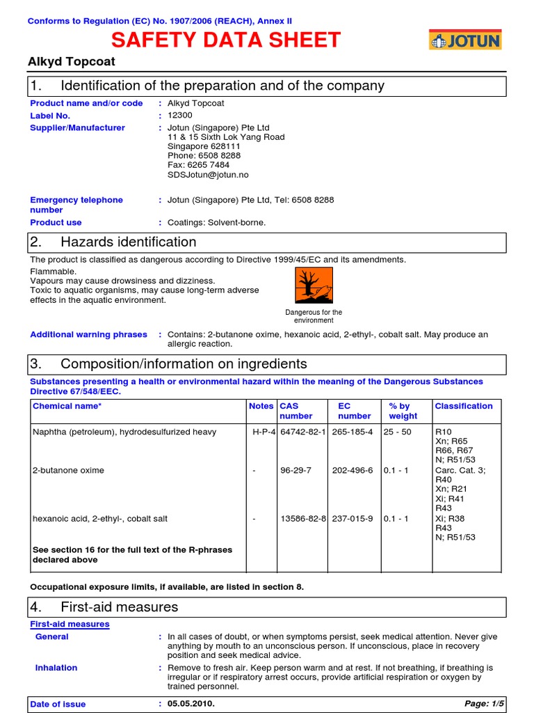 SDS Alkyd Topcoat Marine Protective English (Uk) Si PDF