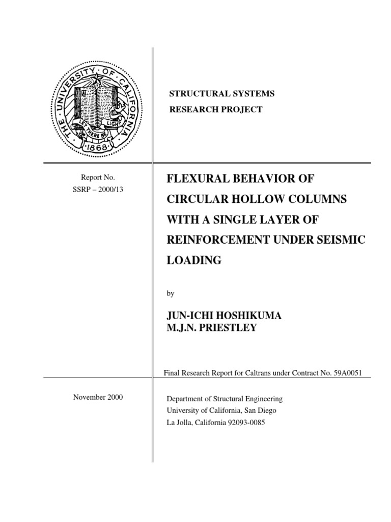 Flexural Behavior of Circular Hollow Columns | PDF | Column ...