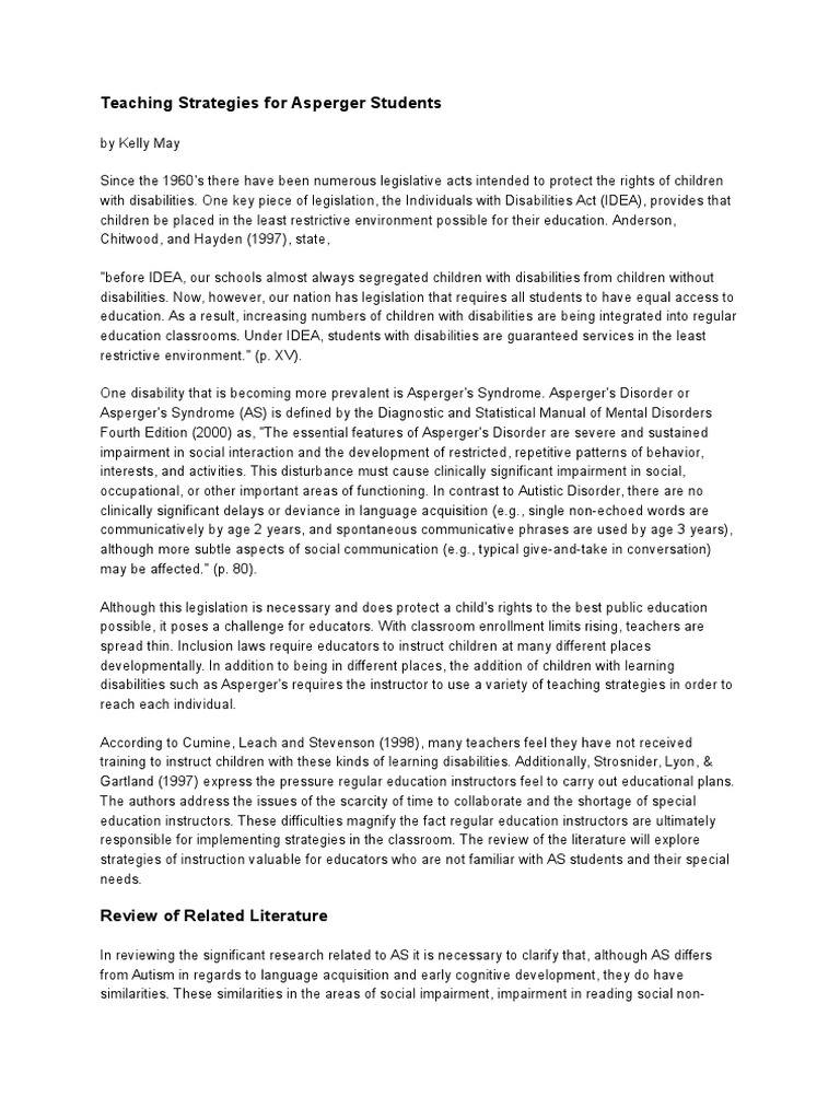 Asperger research paper image