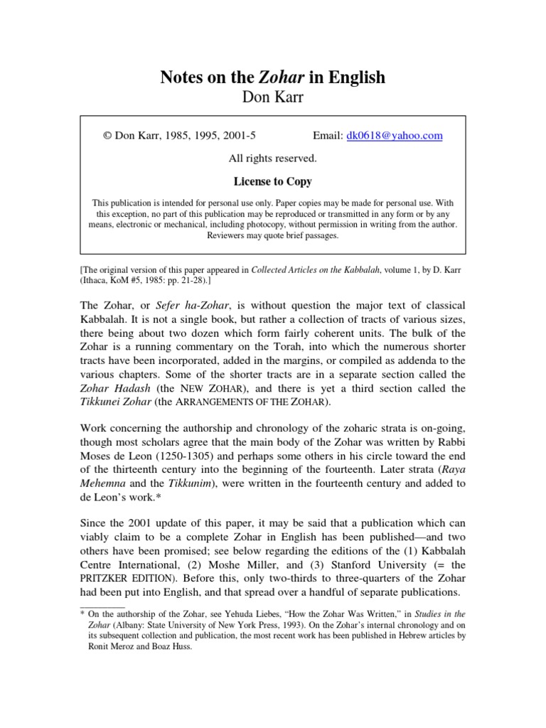 Notes on the Zohar.pdf Zohar Kabbalah