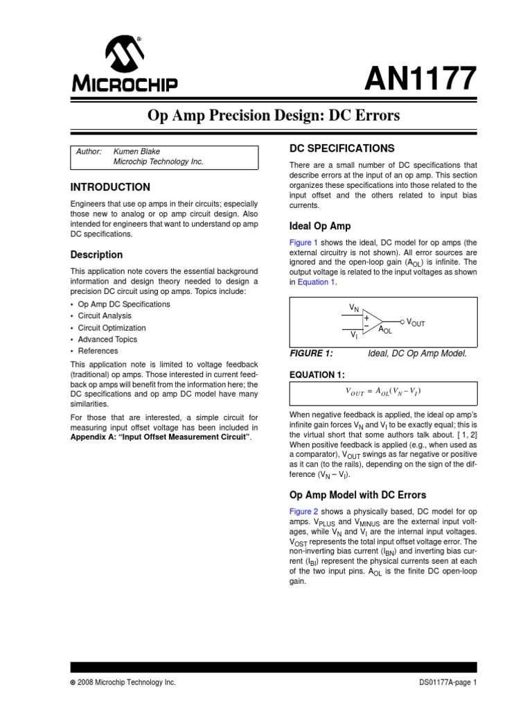 Op Amp Precision Design Dc Errors Pdf Operational Amplifier Amplifier
