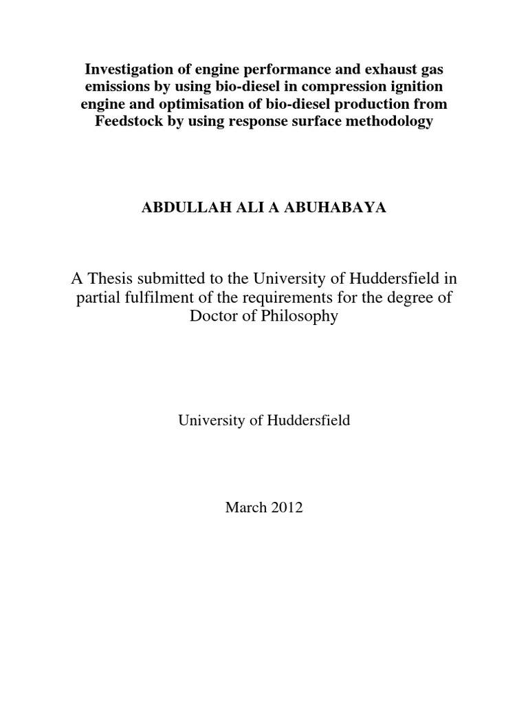 Problem statement for biodiesel production picture