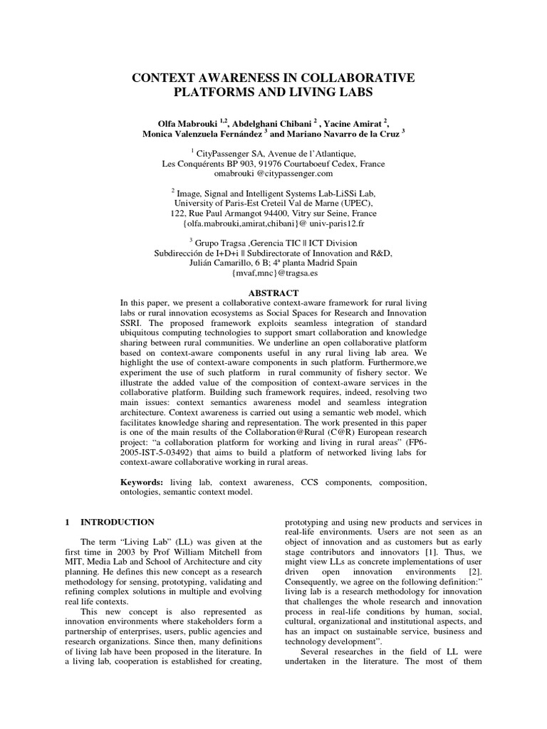 Context-Aware Framework for Rural Labs | PDF | Ontology (Information ...