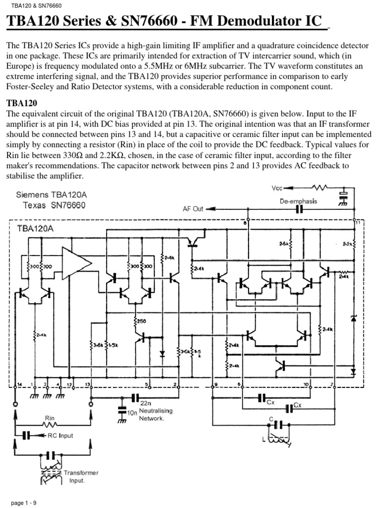 tba120 Detector (Radio) Frequency Modulation