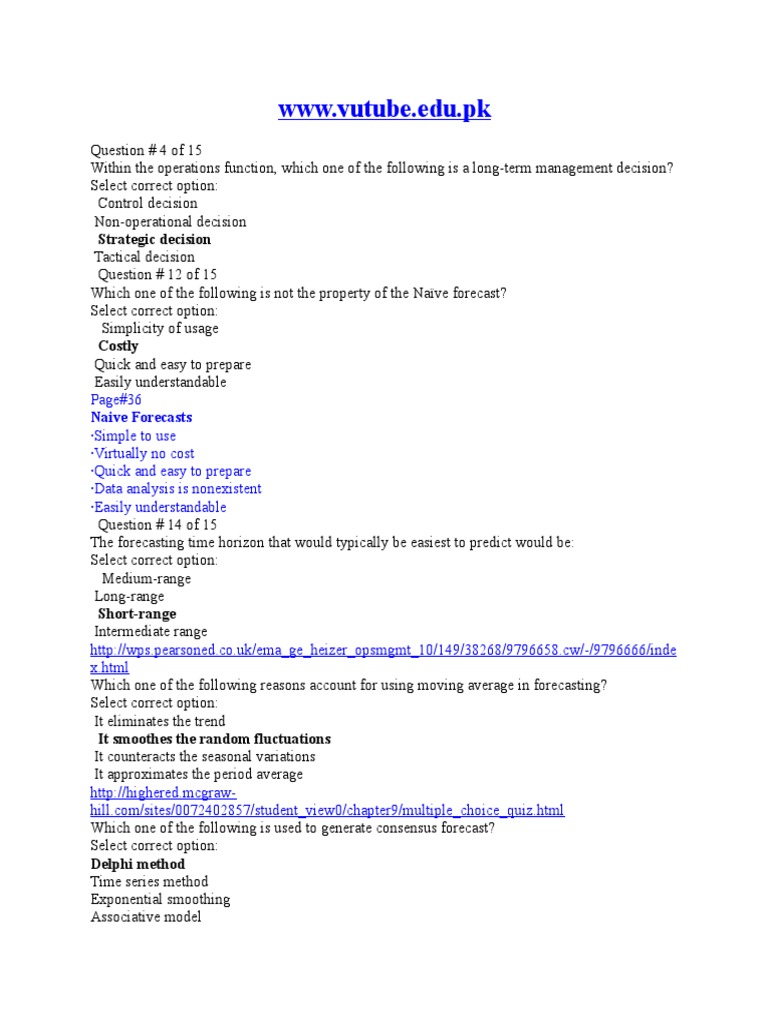 Questions on operations management picture