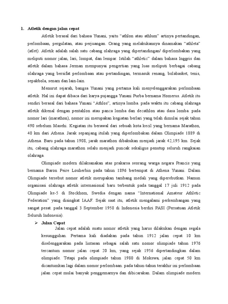 Atletik Dengan Jalan Cepat Print Docx