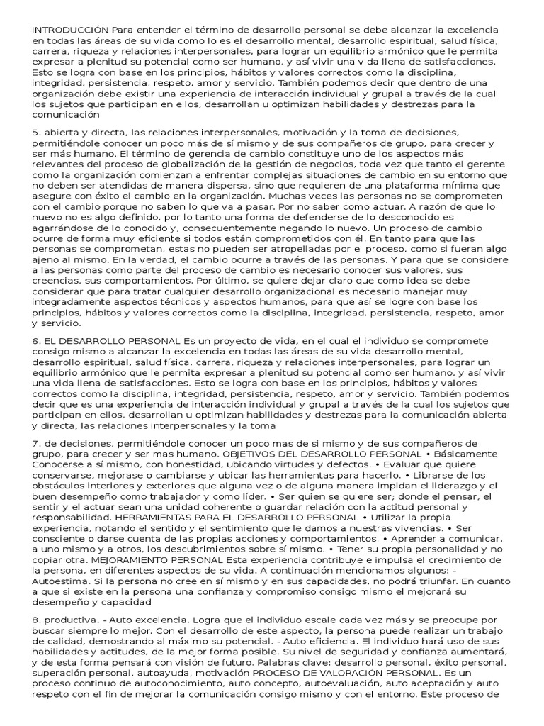 Desarrollo Personal y Organizacional | PDF | Motivación | Motivacional