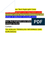 3 A Menggunakan Text HighLight Color