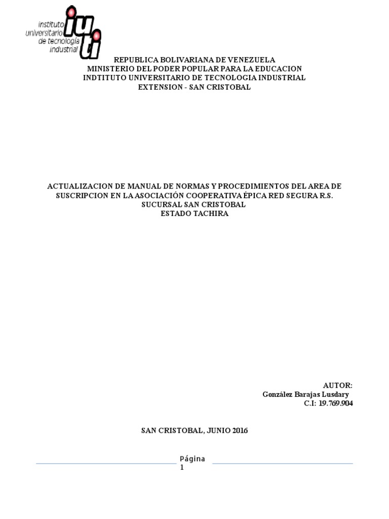 Informe Final De Pasantias 1 Competitividad Cooperativa