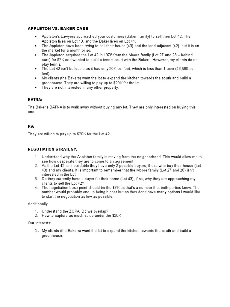 Appleton vs. Baker | PDF