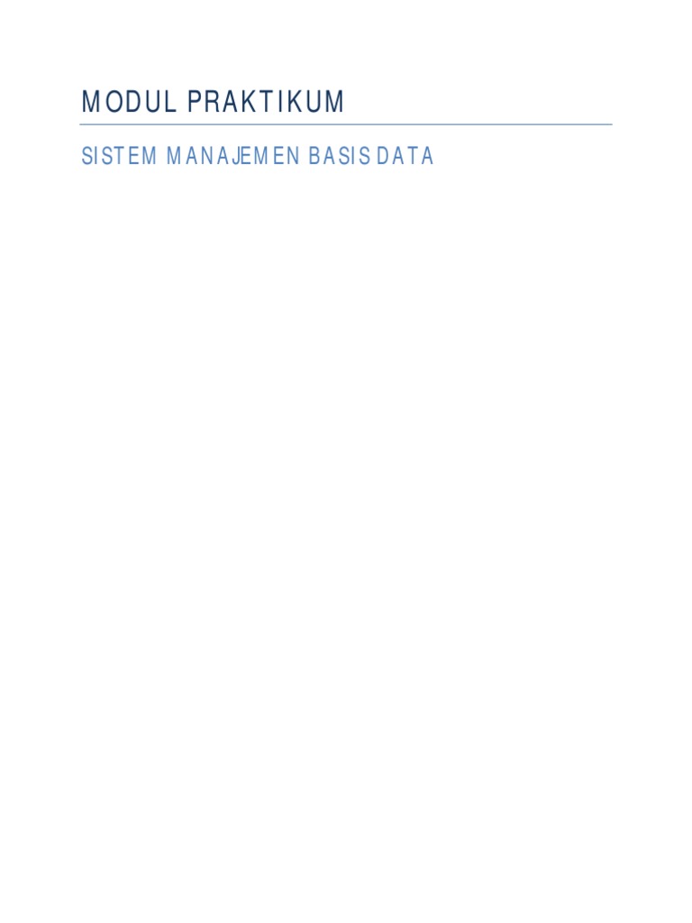 Modul Praktikum Lab SMBD All | PDF