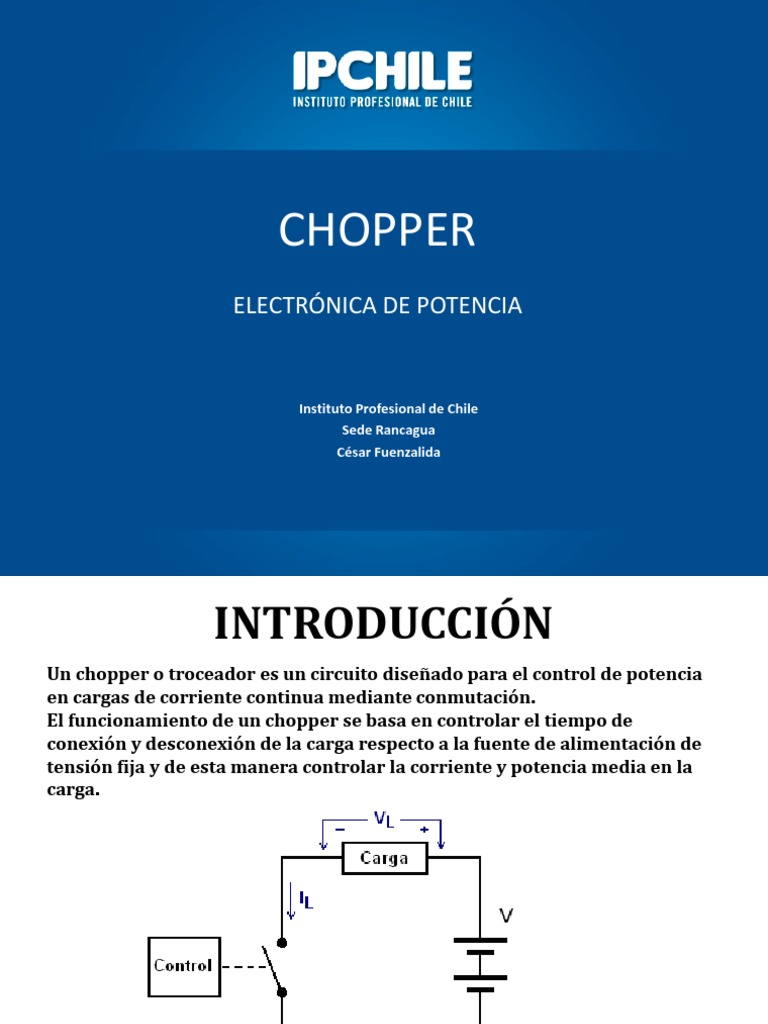 Circuitos Chopper en Electrónica de Potencia | PDF | Energia electrica ...