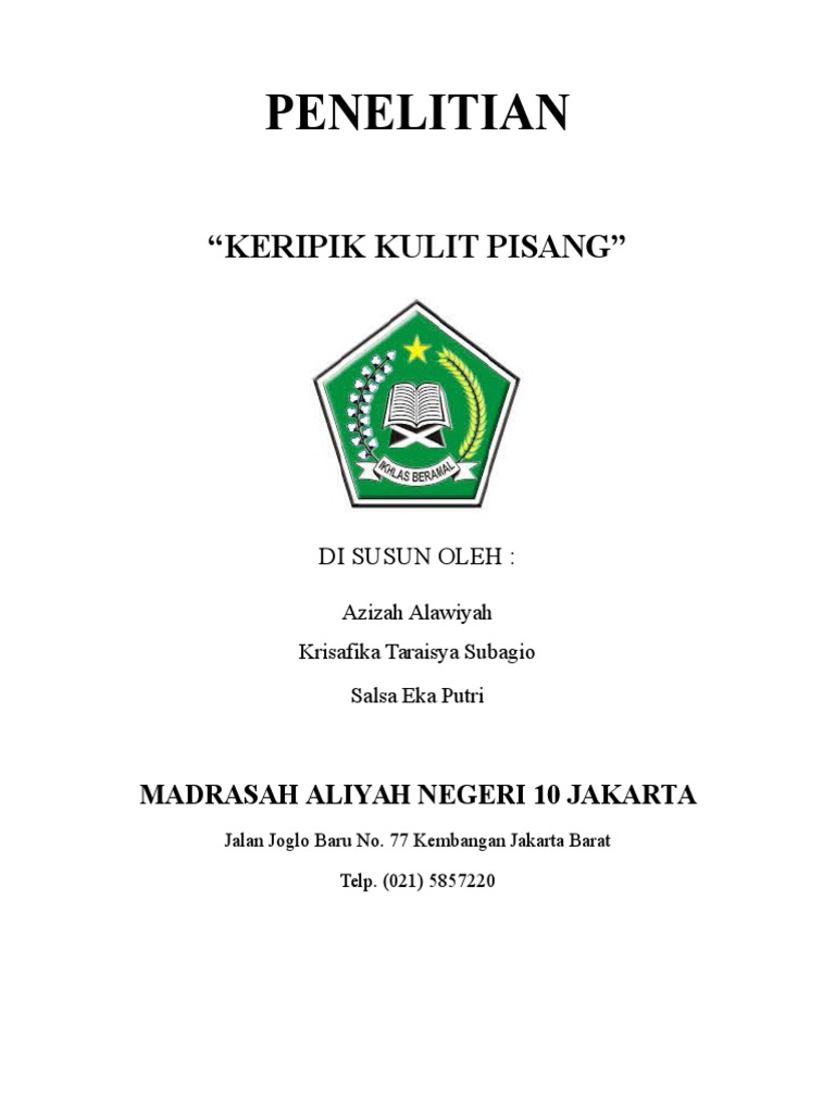 Proposal Keripik Kulit Pisang
