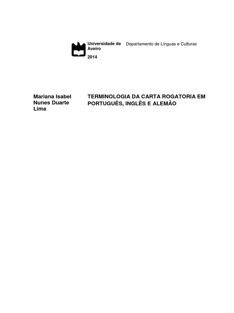 Carta Rogatória Traduções Lei Estatutária