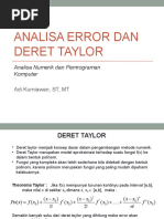 Analisa Error Dan Deret Taylor