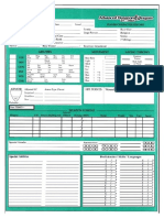 Blank 2nd Ed D&D Character Sheet