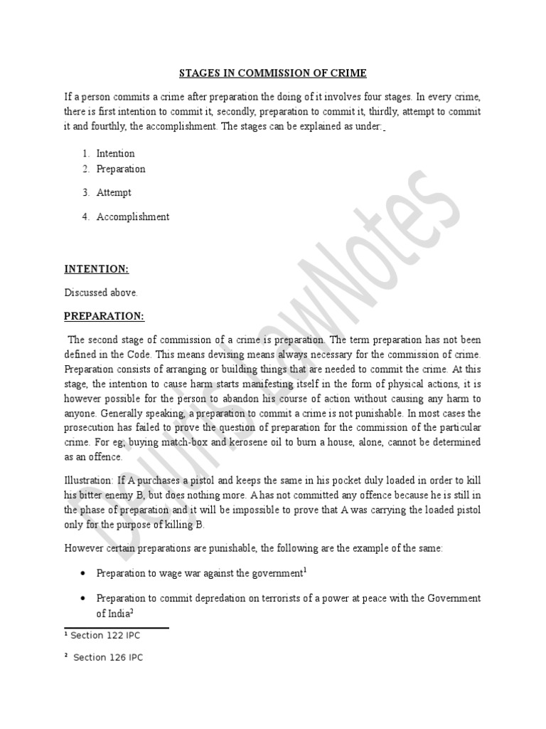 Stages in Commission of Crime PDF Crime & Violence Crime Thriller