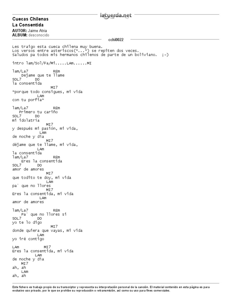 Letra y acordes de 