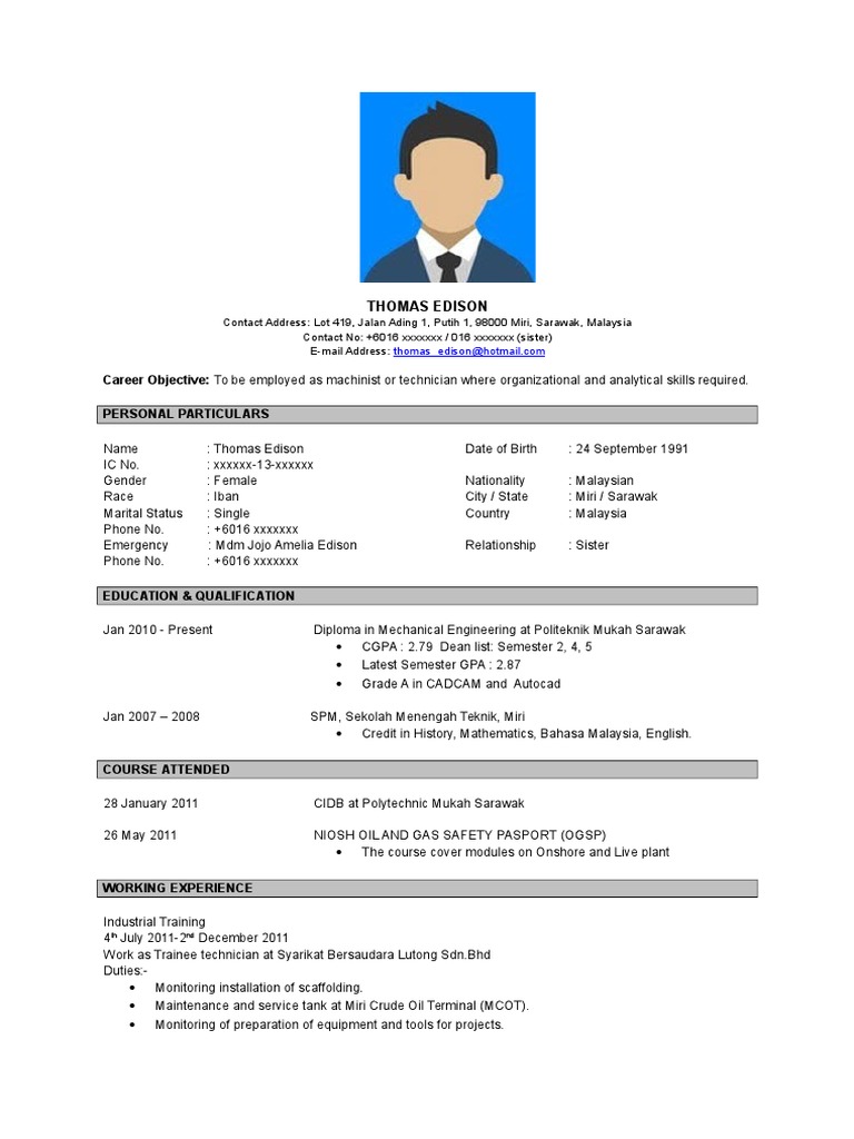 Contoh Resume Bahasa Inggeris Doc Sarawak Business Contoh Resume Bahasa Inggeris Doc Sarawak Business