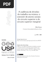 A Cadência de Divisões Do Trabalho Na Música