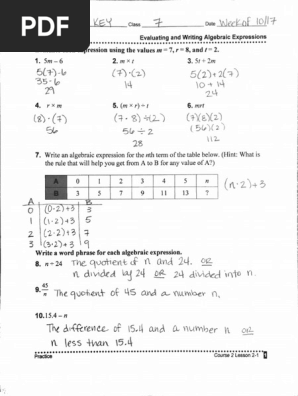 Chapter 2 Review Answer Key