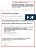 Unidad 3 Capacitacion y Desarrollo: Proceso de Mejora Continua