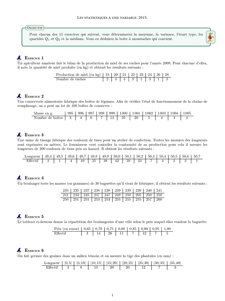 Statistiques à Deux Variables Exercices Corrigés Bac Pro