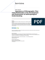 the Importance of Ethnographic Film Video Multimedia in the Development and Assessment of Anthropological Understanding