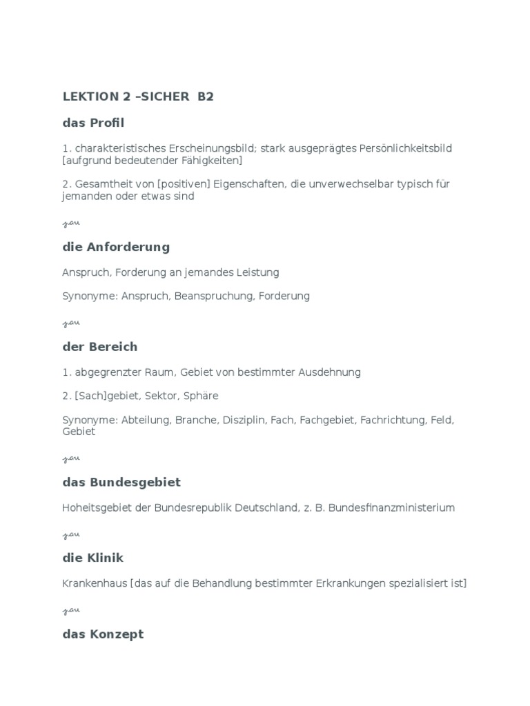 Sicher B2 1 Test Lektion 2
