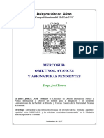 Mercosur Objetivos, Avances y Asignaturas Pendientes - Torres, Jorge Jose