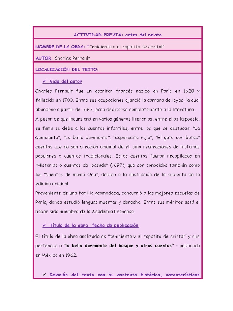 Primera Parte Cenicienta | PDF | Charles Perrault | Cenicienta