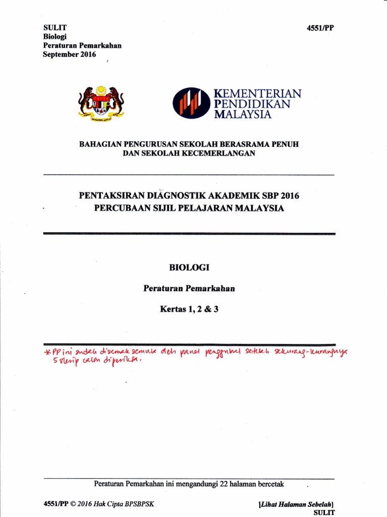 skema trial spm bio 2016 sbp | Luteinizing Hormone | Lymph ...
