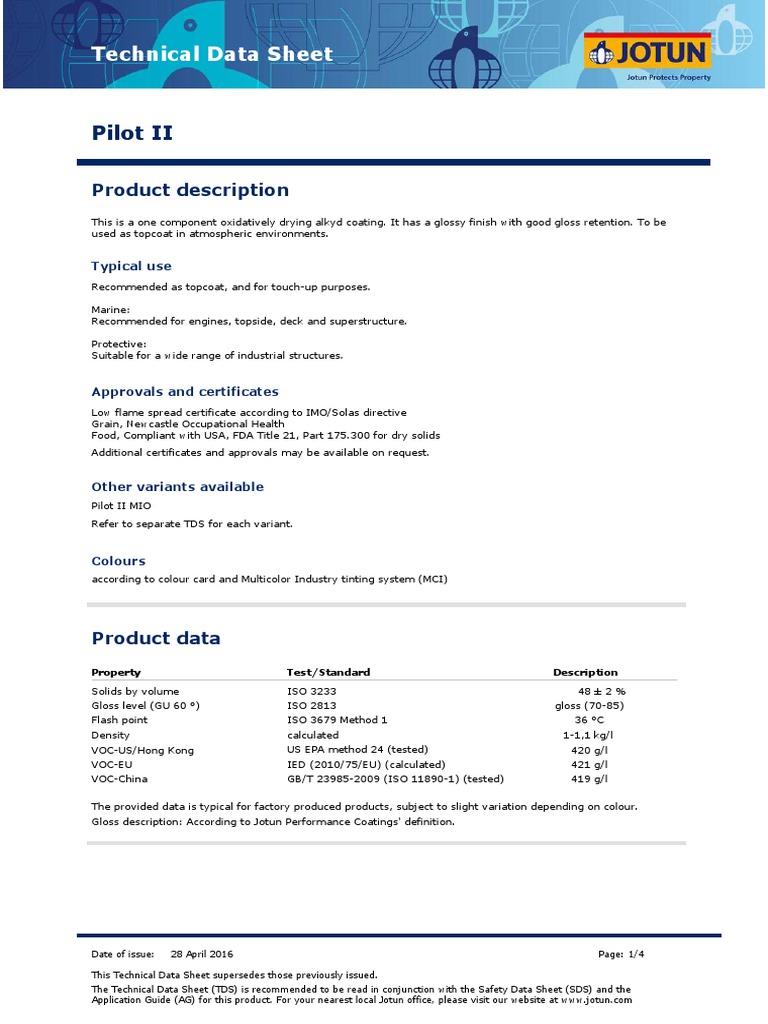 Jotun Pioner Topcoat Application Guide Alkide PDF Nature