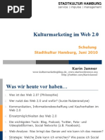 Download  Schulung Web 20 im Kulturmarketing Stadtkultur Hamburg by Karin Janner SN32823117 doc pdf