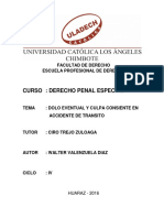 Derecho penal especial: Dolo eventual y culpa consciente en accidentes de tránsito