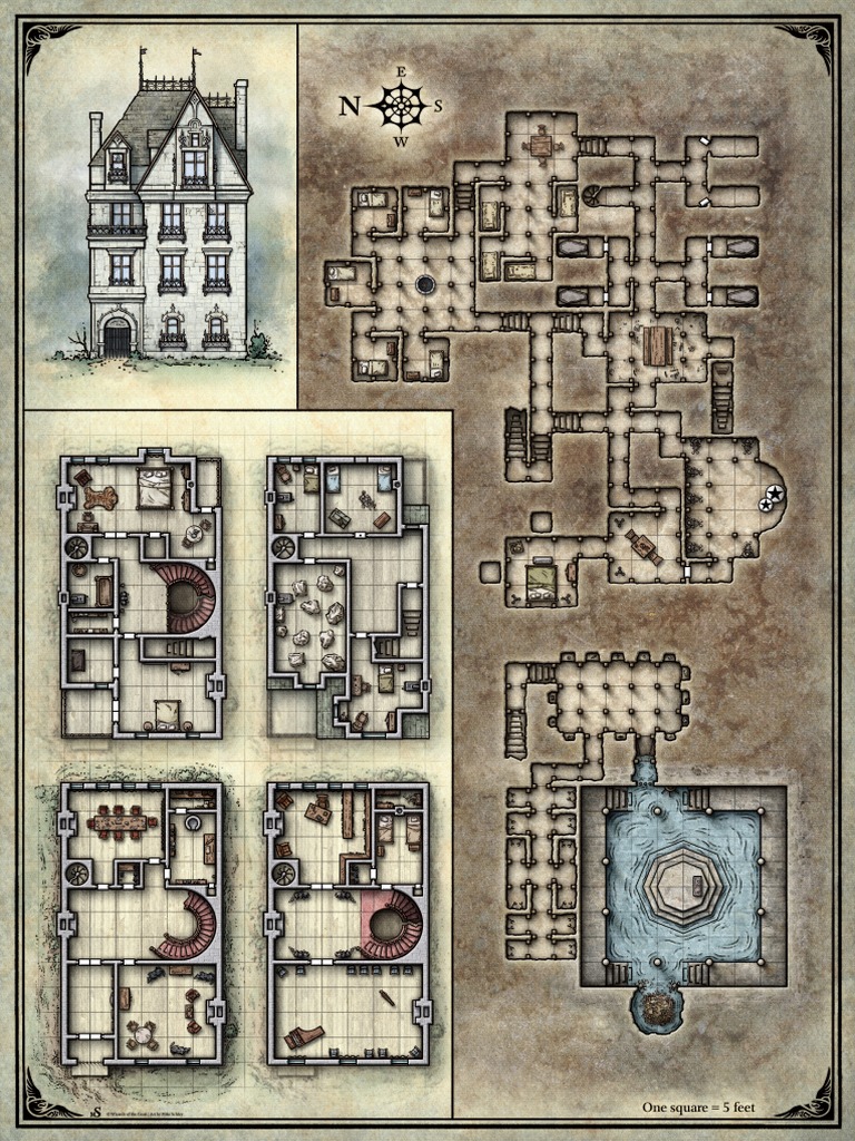 Curse of Strahd Deathhouse Player Map Copyright Derivative Work