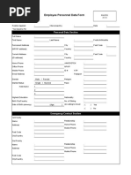 Employee Personnel Data Form