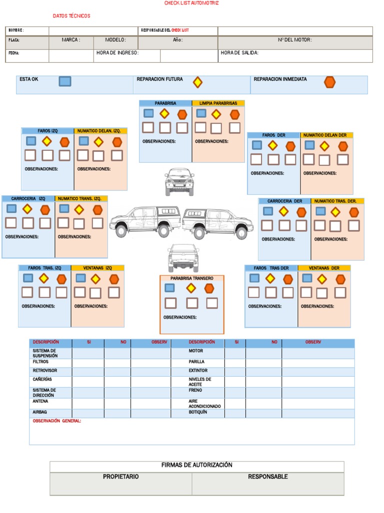 Check List Automotriz Completo | PDF | Negocios