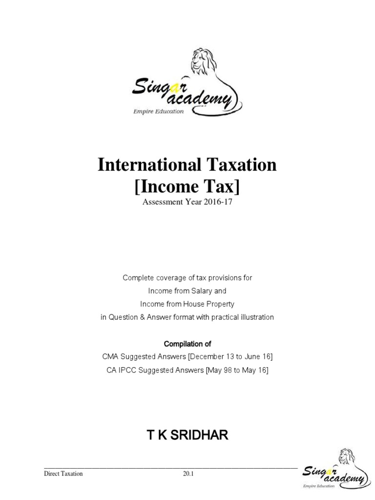 International Taxation Pdf Double Taxation International Taxation