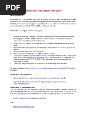 Directions to Send Camera Read Paper