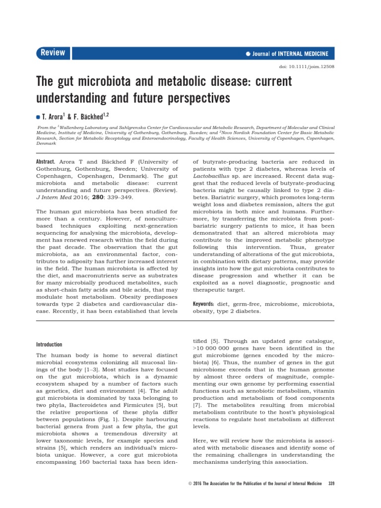 Arora Et Al-2016-Journal of Internal Medicine | PDF | Gut Flora ...