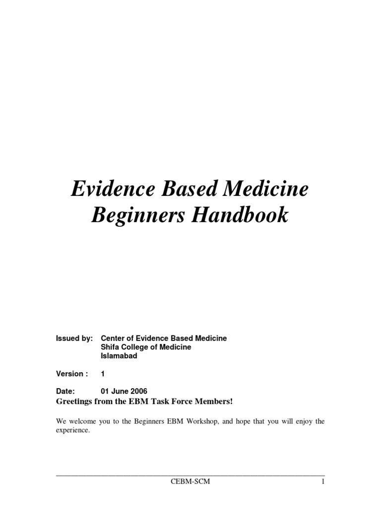 Evidence-Based Medicine Handbook | PDF | Scientific Control | Evidence ...
